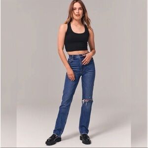 Abercrombie & Fitch Jeans The 90’s Straight Ultra High Rise Festival Y2K Blue 25